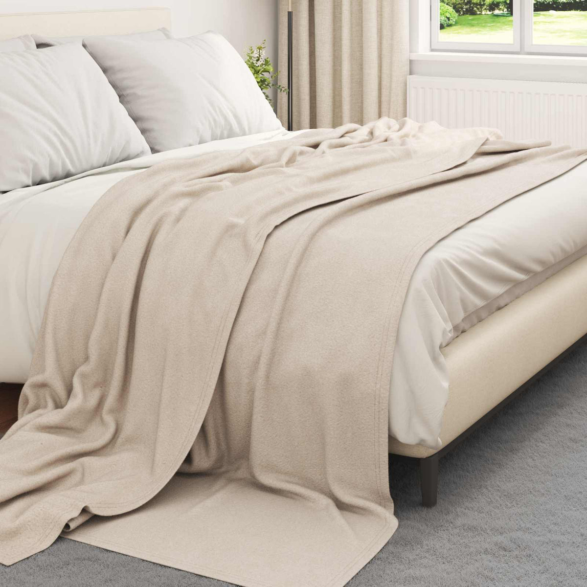 vidaXL Throw Blankets 24 pcs Beige 240 x 220 cm 17.63 kg Fleece 3