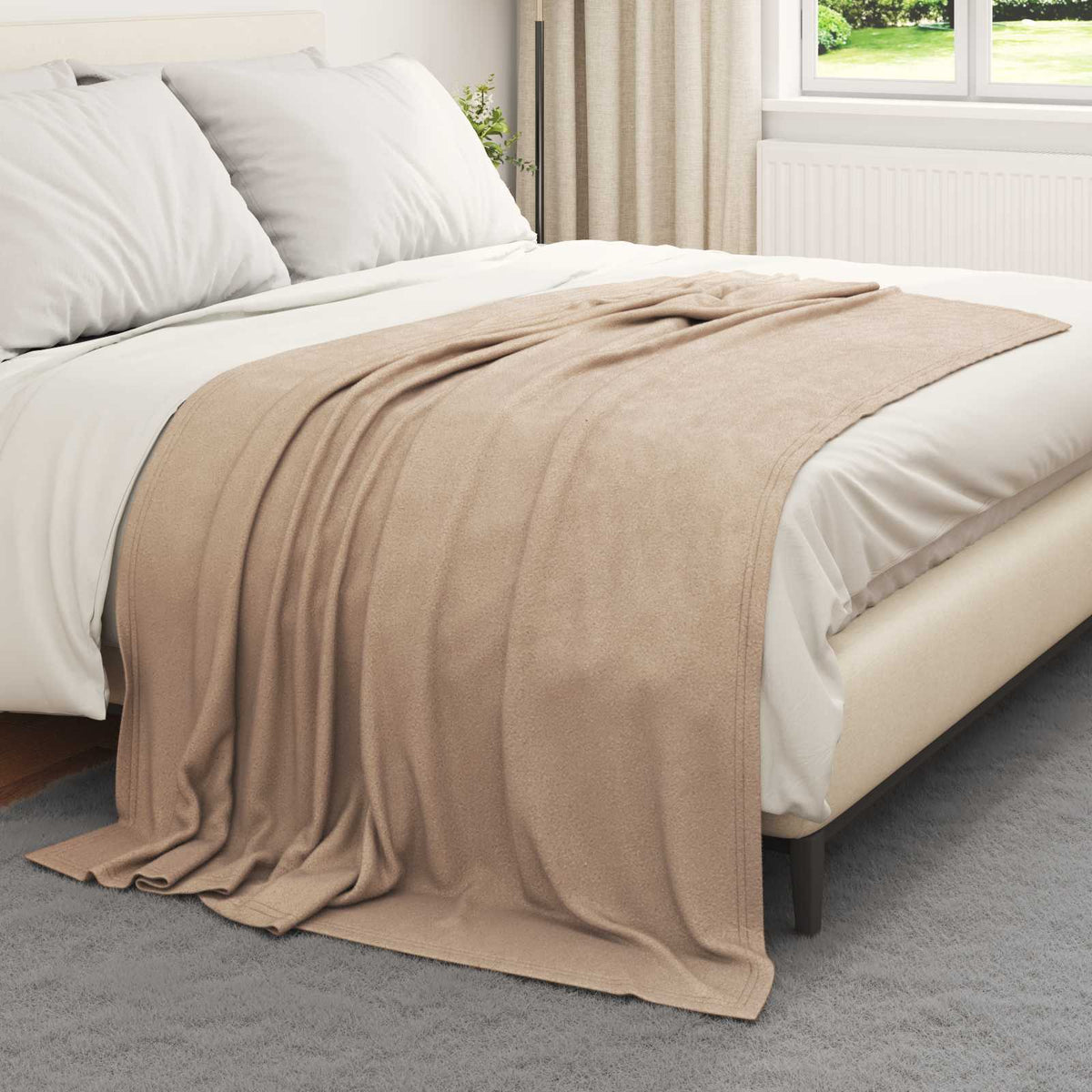 Throw Blankets 200 x 150 cm 10.08 kg Fleece 24 pcs Camel