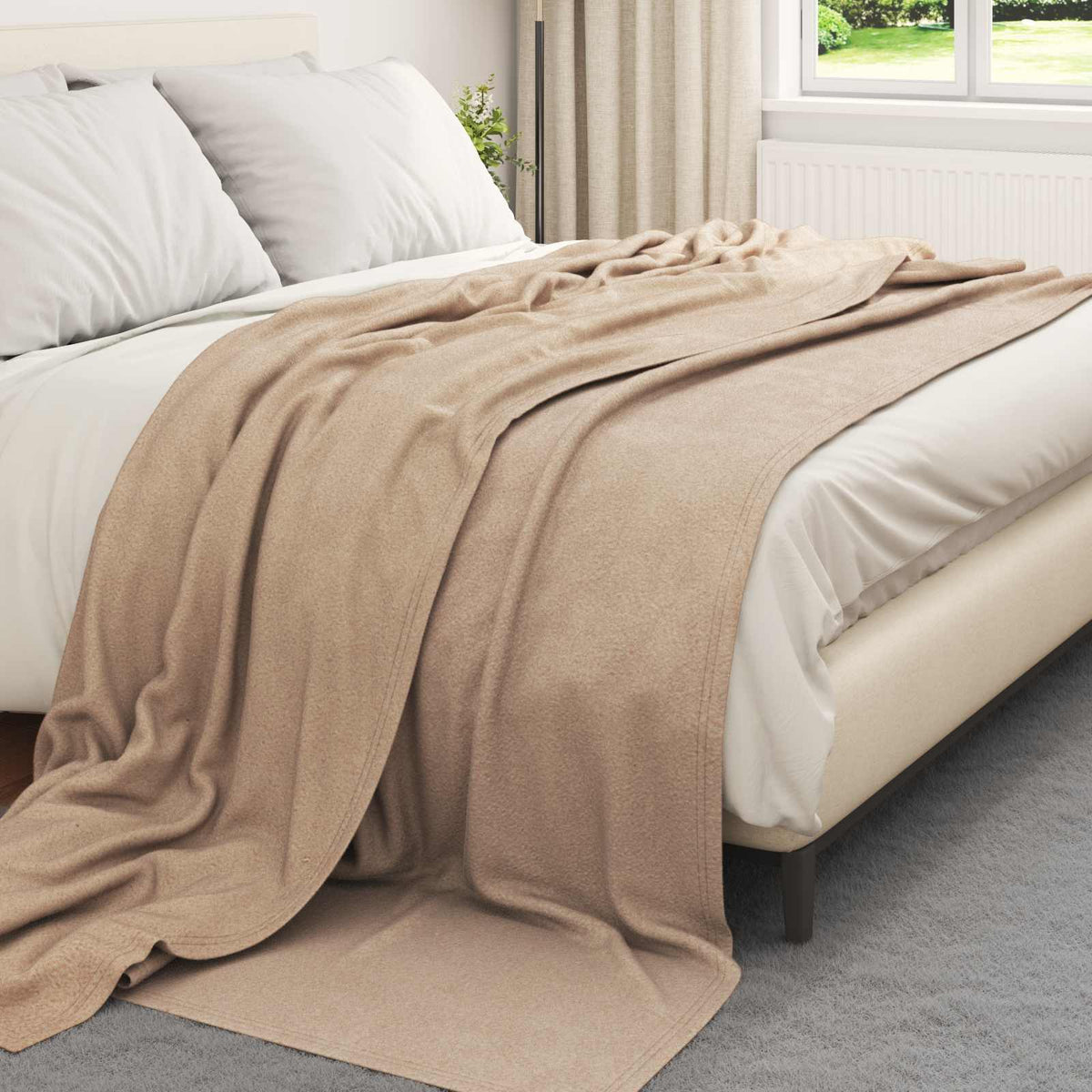 vidaXL Throw Blankets 24 pcs Camel 240 x 220 cm 17.62 kg Fleece 3