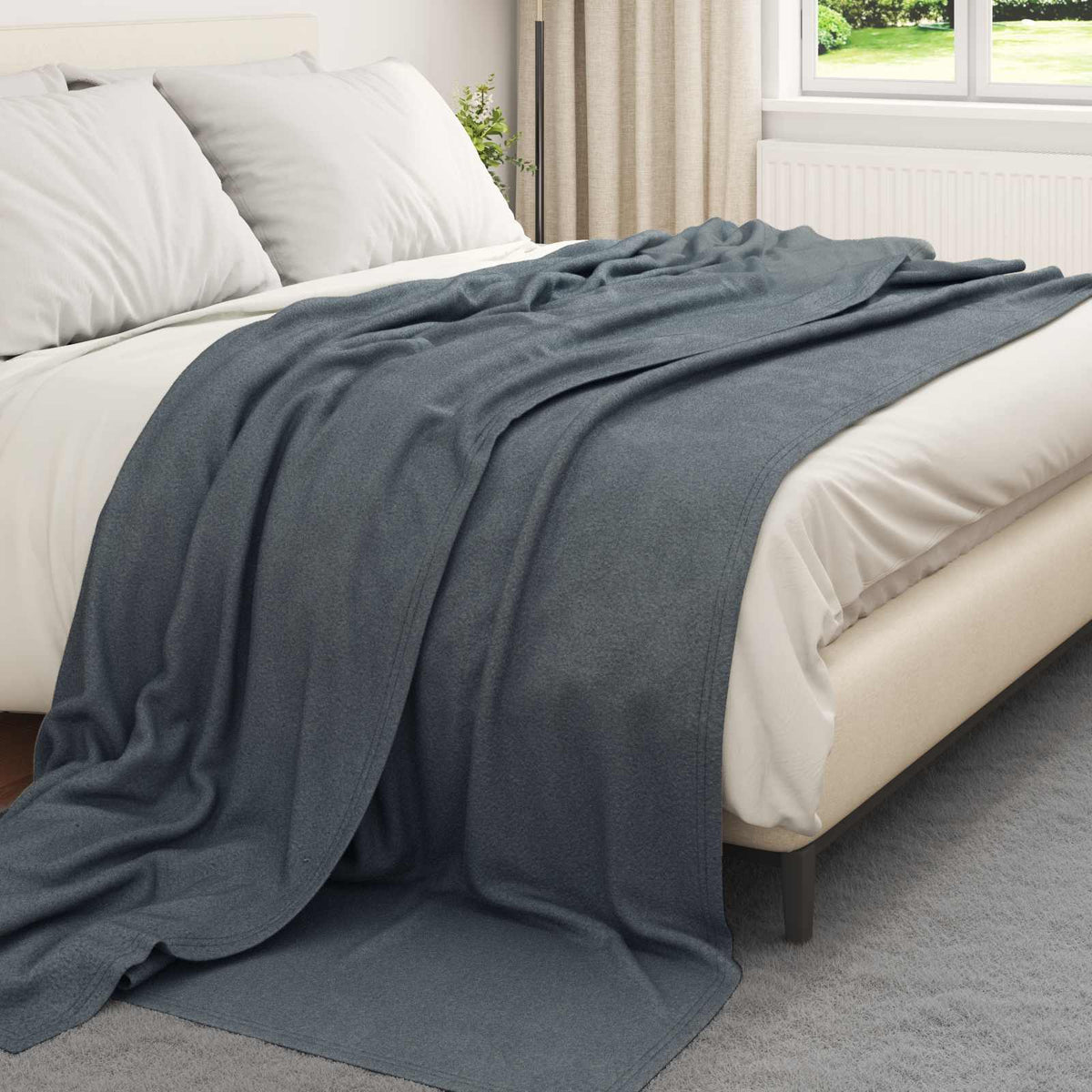 vidaXL Throw Blankets 24 pcs Dark Grey 240 x 220 cm 17.63 kg Fleece 3