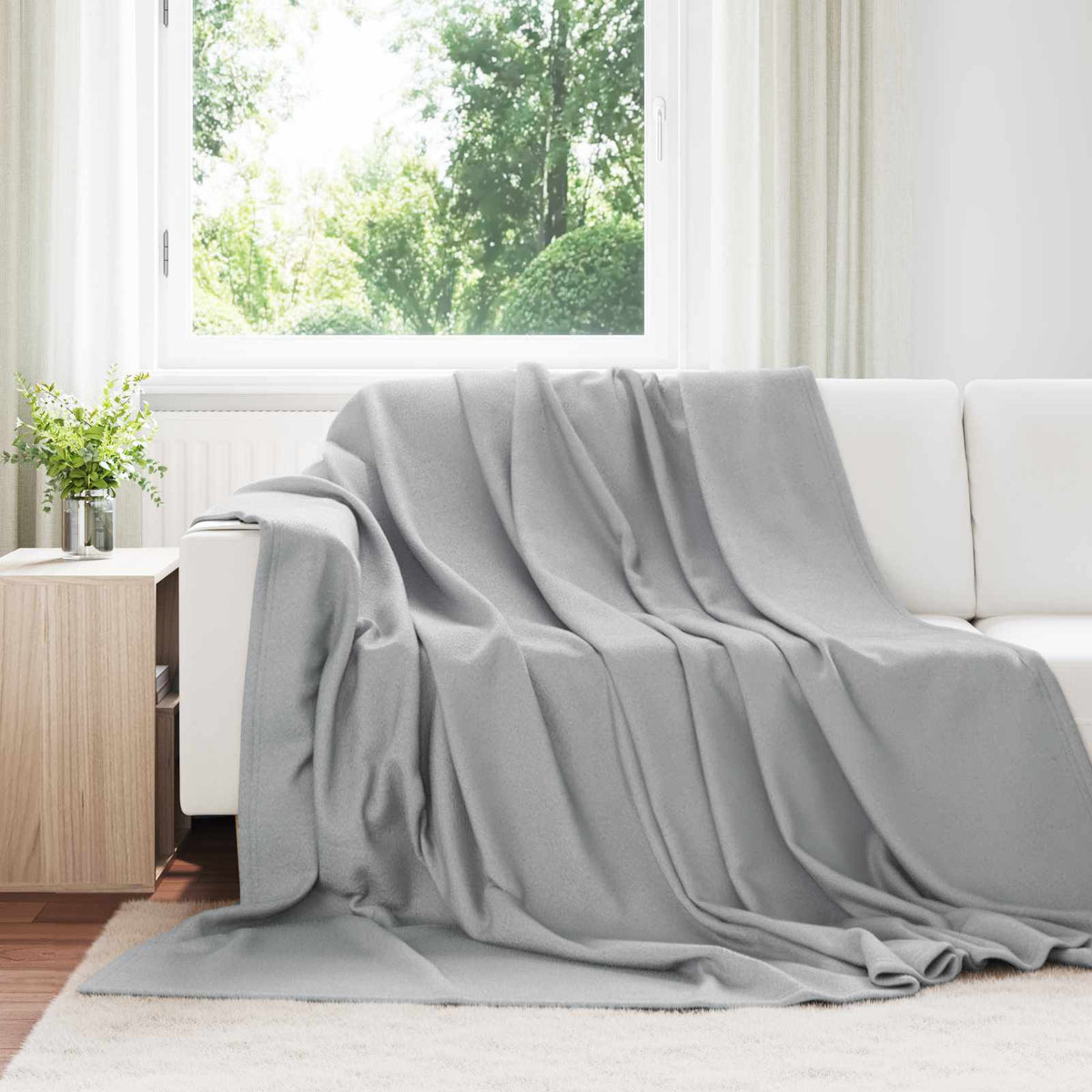 vidaXL Throw Blankets 24 pcs Grey 240 x 220 cm 17.62 kg Fleece 1