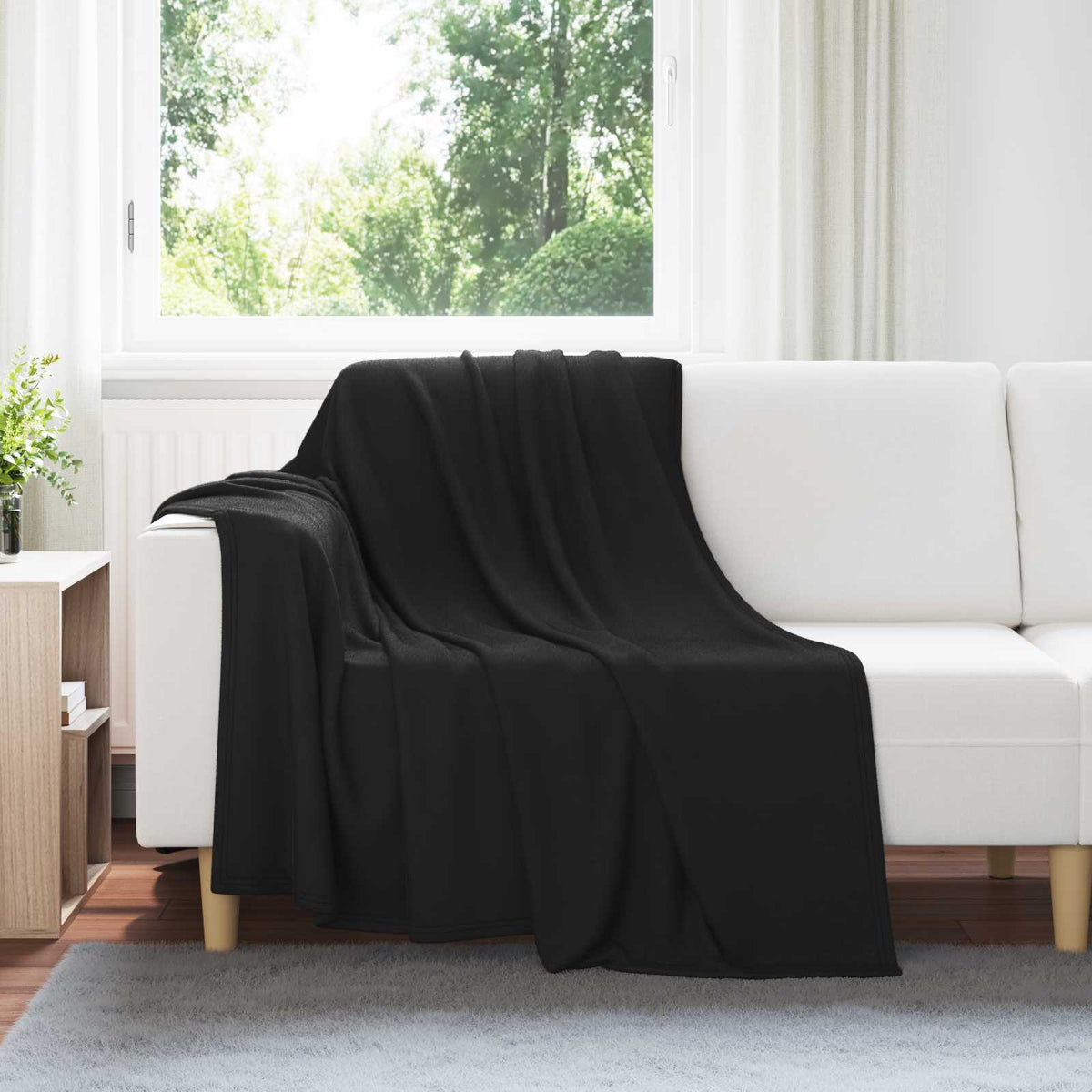 Throw Blankets 200 x 150 cm 10.08 kg Fleece 24 pcs Black