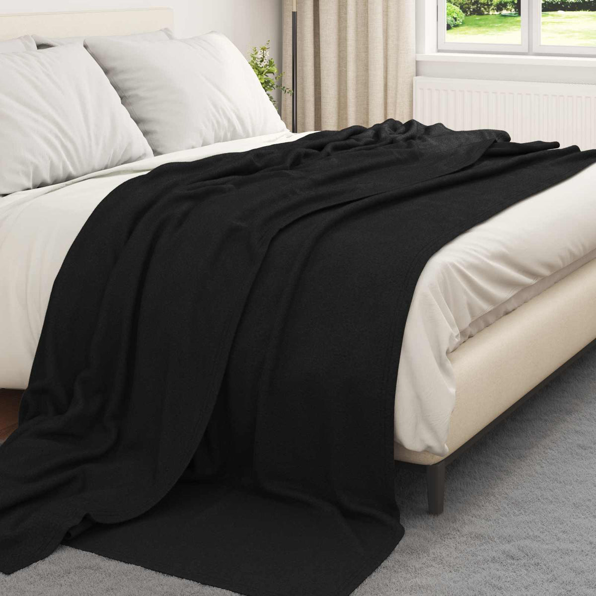 vidaXL Throw Blankets 24 pcs Black 240 x 220 cm 17.63 kg Fleece 3