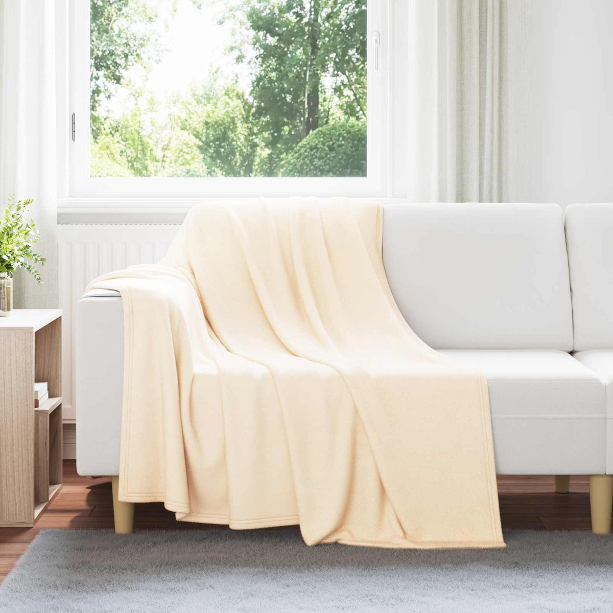 Throw Blankets 200 x 150 cm 10.08 kg Fleece 24 pcs Cream