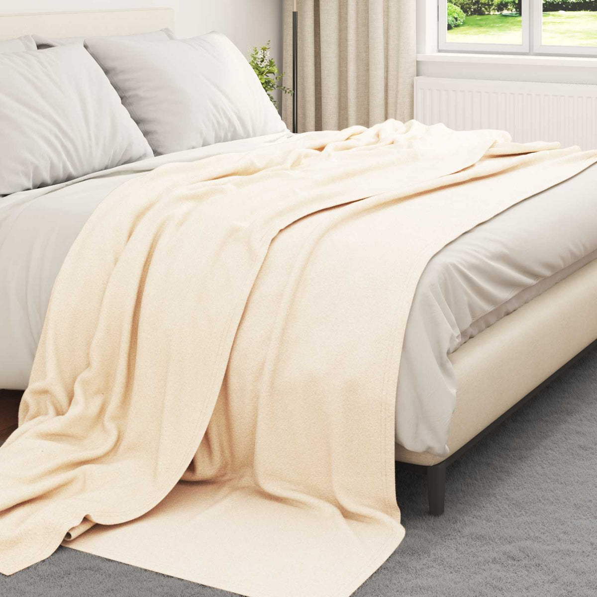 vidaXL Throw Blankets 24 pcs Cream 240 x 220 cm 17.63 kg Fleece 3