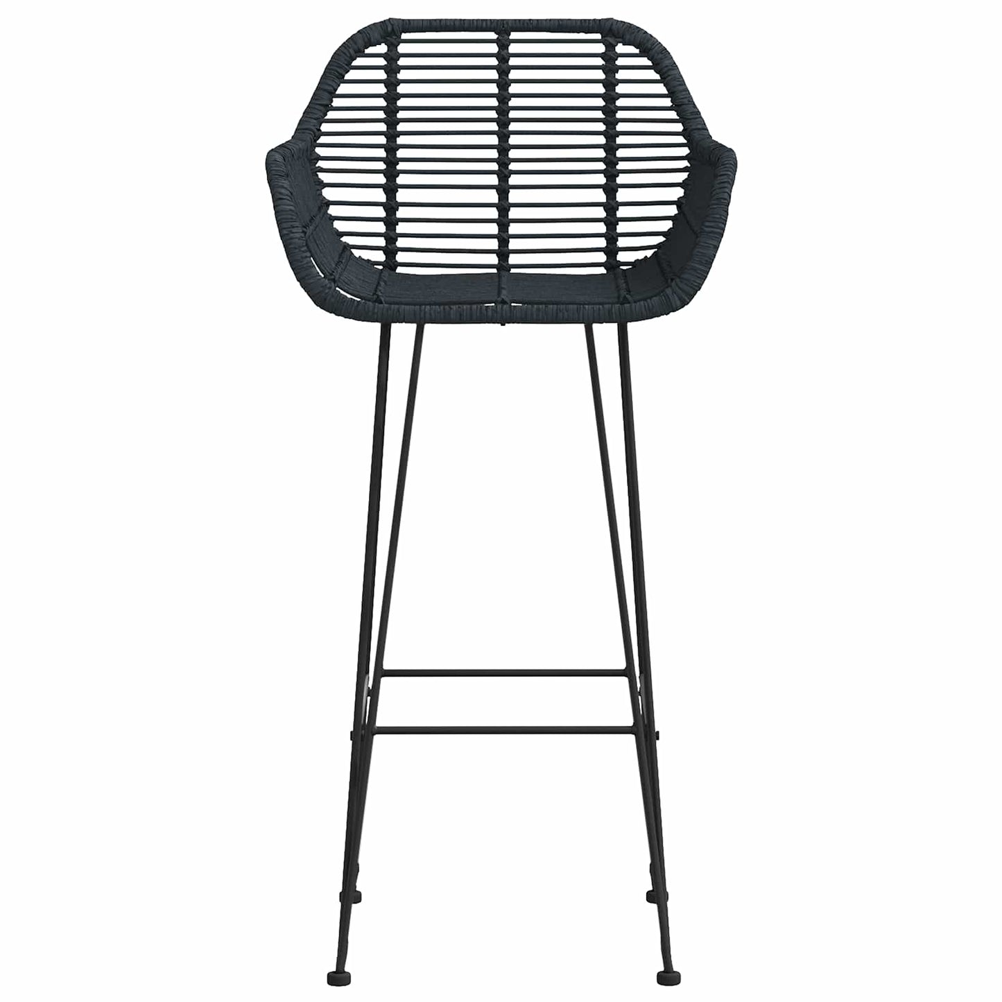 vidaXL Bar Chair 2 pcs Black 55 x 52 x 105 cm Rattan and Iron 5