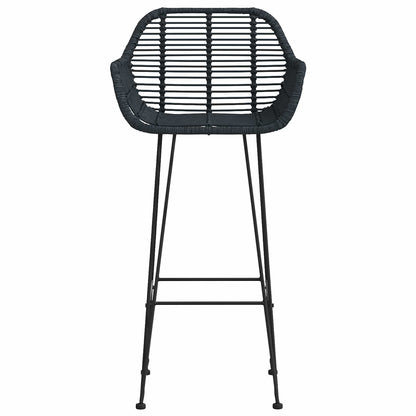 vidaXL Bar Chair 2 pcs Black 55 x 52 x 105 cm Rattan and Iron 5