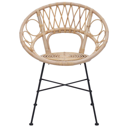 Dining Chair 2 pcs Rattan and Iron 54 x 65 x 82 cm Natural