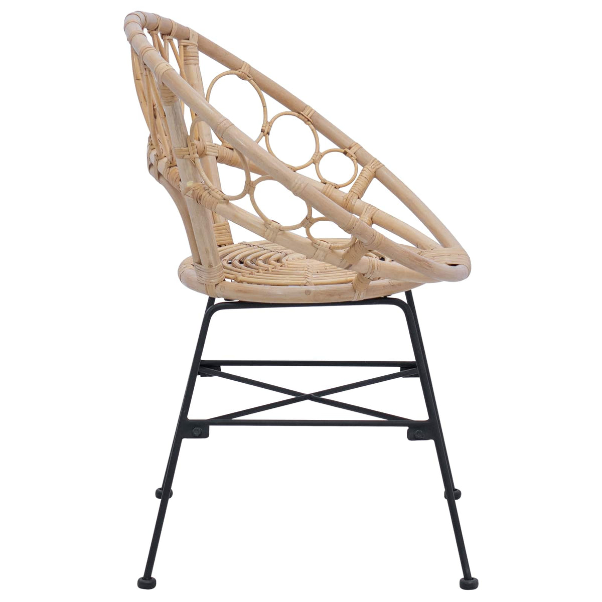 Dining Chair 2 pcs Rattan and Iron 54 x 65 x 82 cm Natural