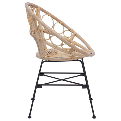Dining Chair 2 pcs Rattan and Iron 54 x 65 x 82 cm Natural