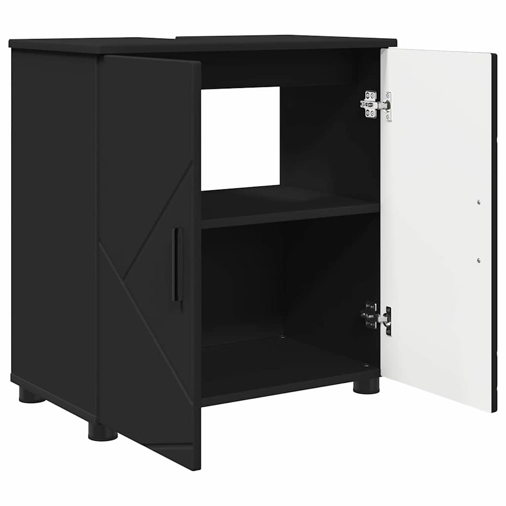 vidaXL Bathroom Furniture Set 3 pcs Black 61 x 35 x 64 cm 5