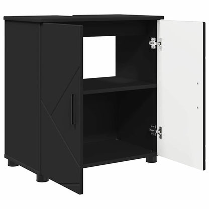 vidaXL Bathroom Furniture Set 3 pcs Black 61 x 35 x 64 cm 5