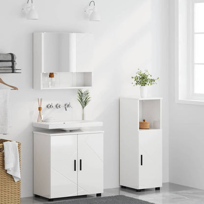 vidaXL Bathroom Furniture Set 3 pcs High Gloss White 61 x 35 x 64 cm 4
