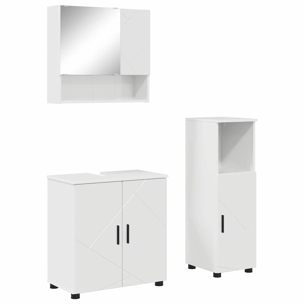 vidaXL Bathroom Furniture Set 3 pcs High Gloss White 61 x 35 x 64 cm 2