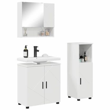 vidaXL Bathroom Furniture Set 3 pcs High Gloss White 61 x 35 x 64 cm 3