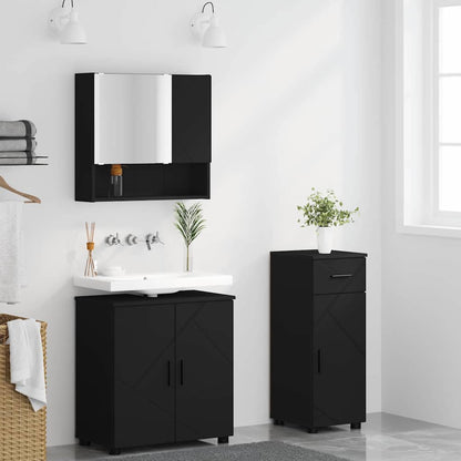 vidaXL Bathroom Furniture Set 3 pcs Black 61 x 35 x 64 cm 4