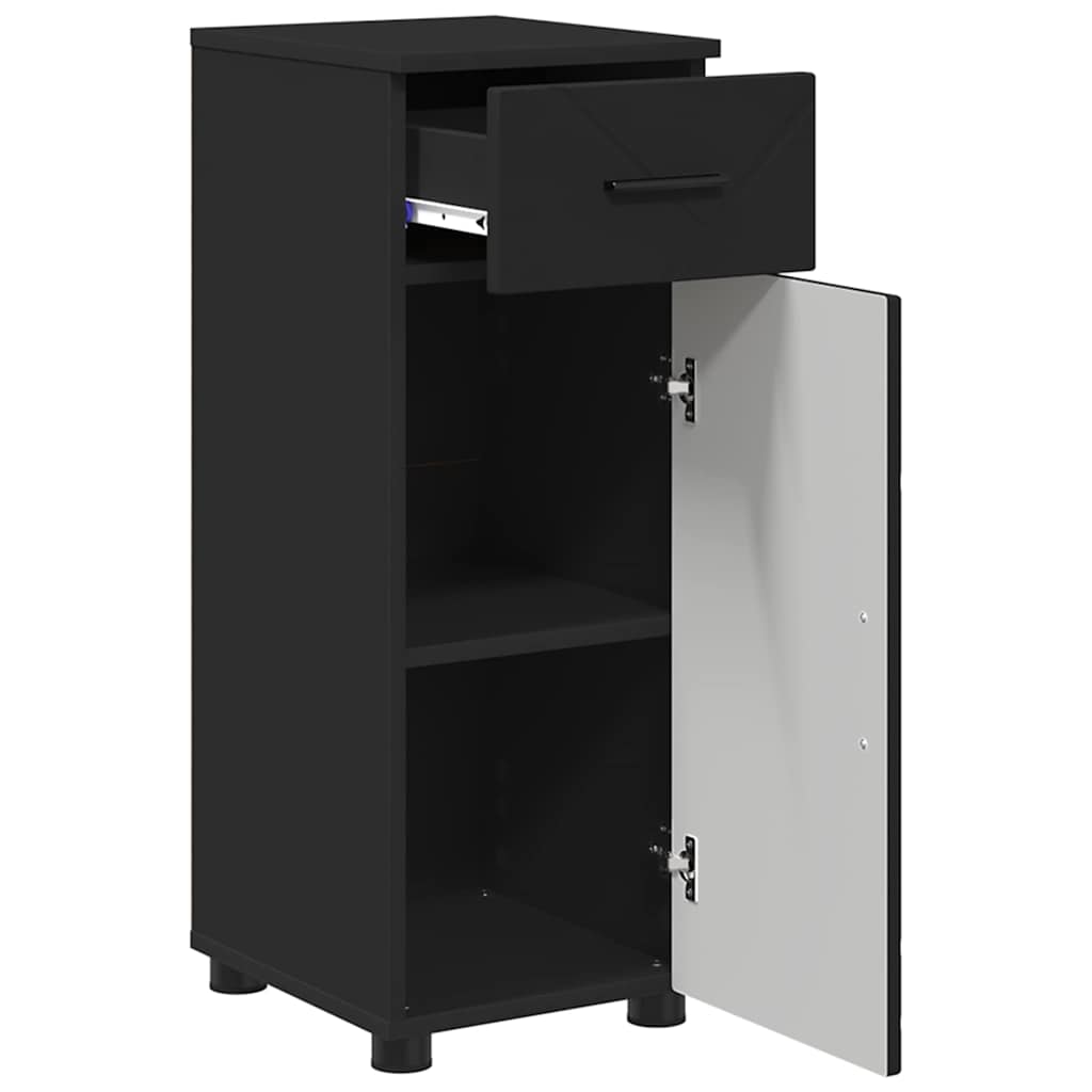 vidaXL Bathroom Furniture Set 3 pcs Black 61 x 35 x 64 cm 6