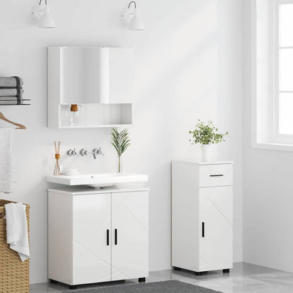 vidaXL Bathroom Furniture Set 3 pcs High Gloss White 61 x 35 x 64 cm 4