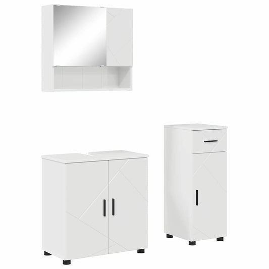 vidaXL Bathroom Furniture Set 3 pcs High Gloss White 61 x 35 x 64 cm 2