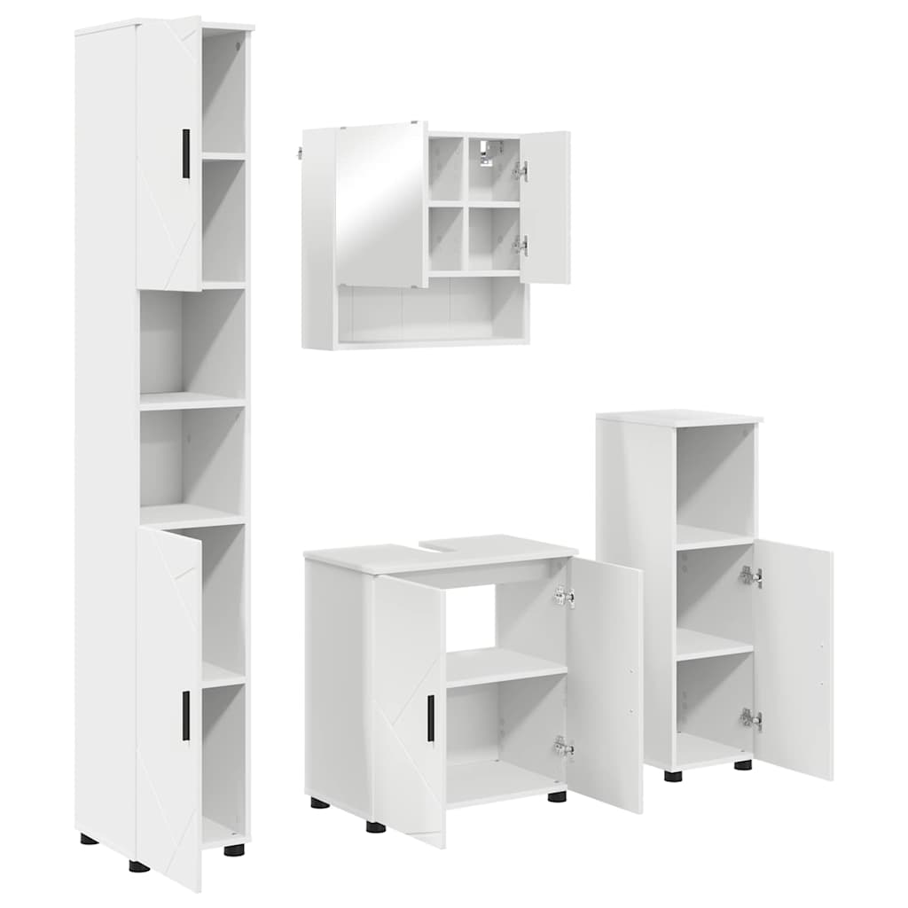 vidaXL Bathroom Furniture Set 4 pcs White 61 x 35 x 64 cm 2