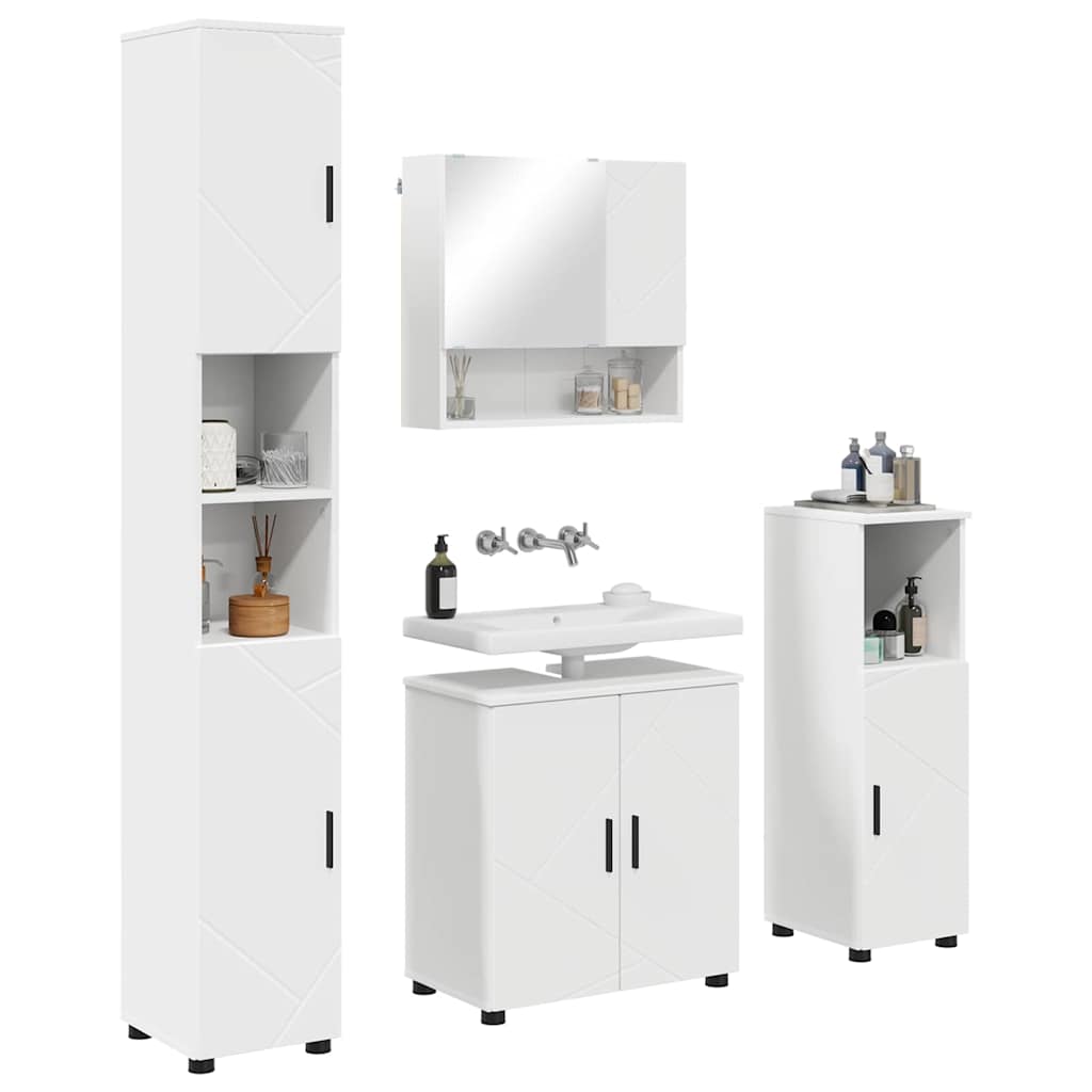 vidaXL Bathroom Furniture Set 4 pcs White 61 x 35 x 64 cm 3