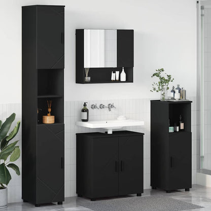 vidaXL Bathroom Furniture Set 4 pcs Black 61 x 35 x 64 cm 1