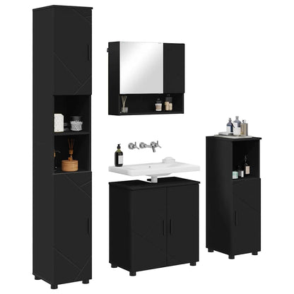 vidaXL Bathroom Furniture Set 4 pcs Black 61 x 35 x 64 cm 3