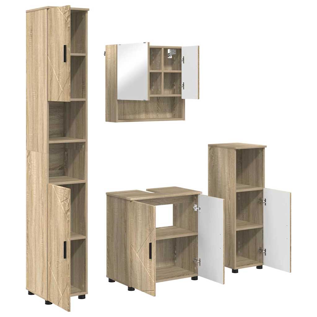 Bathroom Furniture Set 4 pcs 61 x 35 x 64 cm Sonoma oak