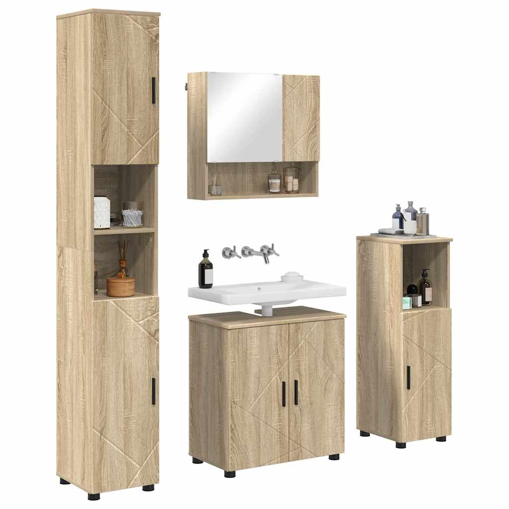 Bathroom Furniture Set 4 pcs 61 x 35 x 64 cm Sonoma oak