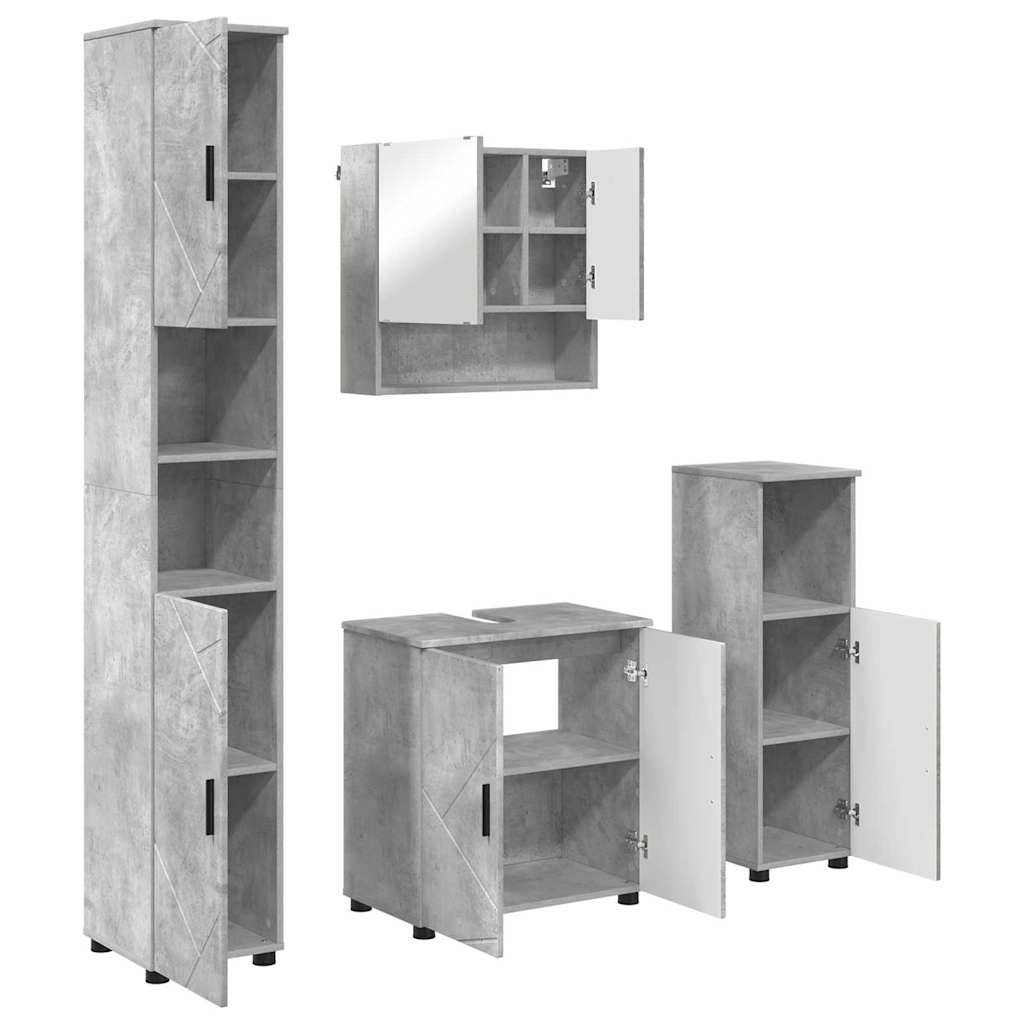 Bathroom Furniture Set 4 pcs 61 x 35 x 64 cm Concrete grey