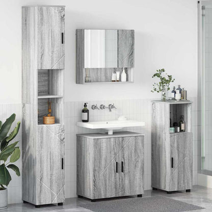 vidaXL Bathroom Furniture Set 4 pcs Grey Sonoma 61 x 35 x 64 cm 1