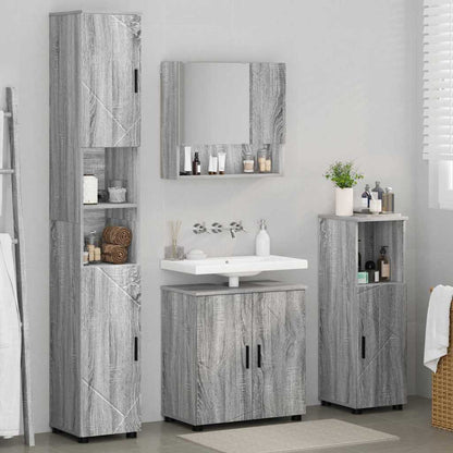 vidaXL Bathroom Furniture Set 4 pcs Grey Sonoma 61 x 35 x 64 cm 4
