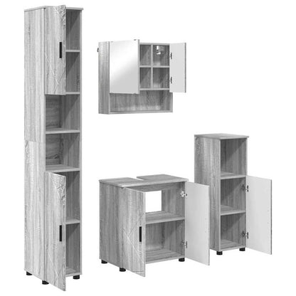 vidaXL Bathroom Furniture Set 4 pcs Grey Sonoma 61 x 35 x 64 cm 2