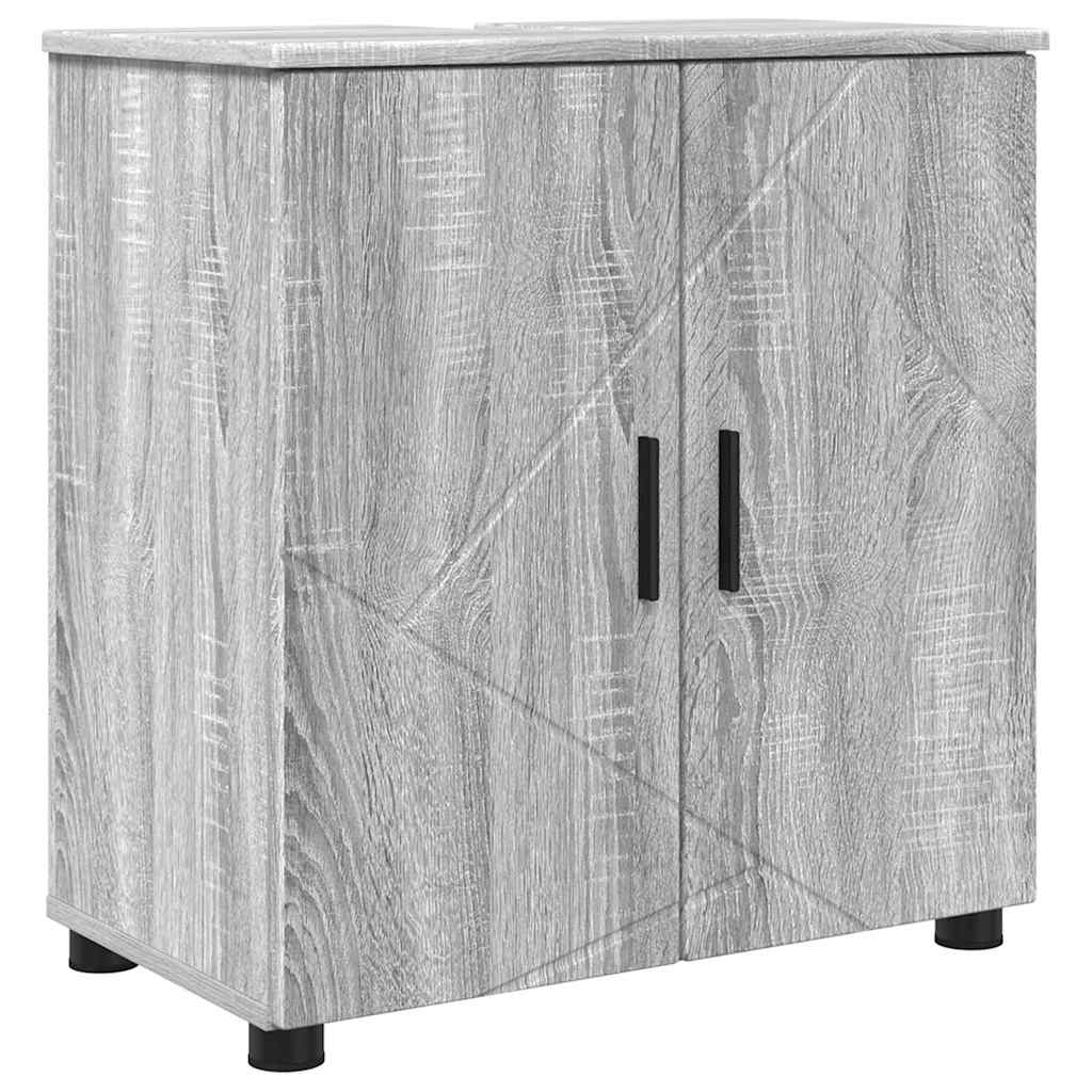 vidaXL Bathroom Furniture Set 4 pcs Grey Sonoma 61 x 35 x 64 cm 5