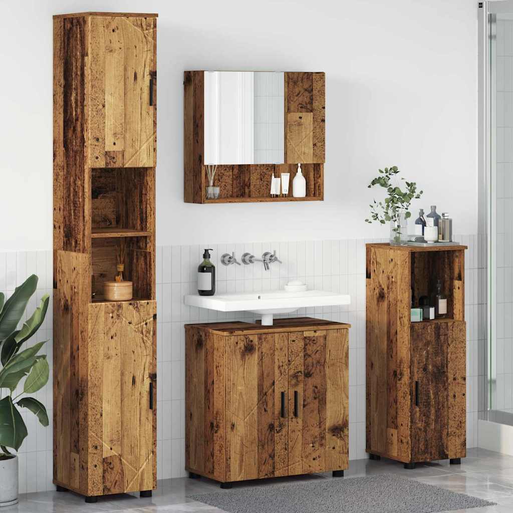 Bathroom Furniture Set 4 pcs 61 x 35 x 64 cm Old wood