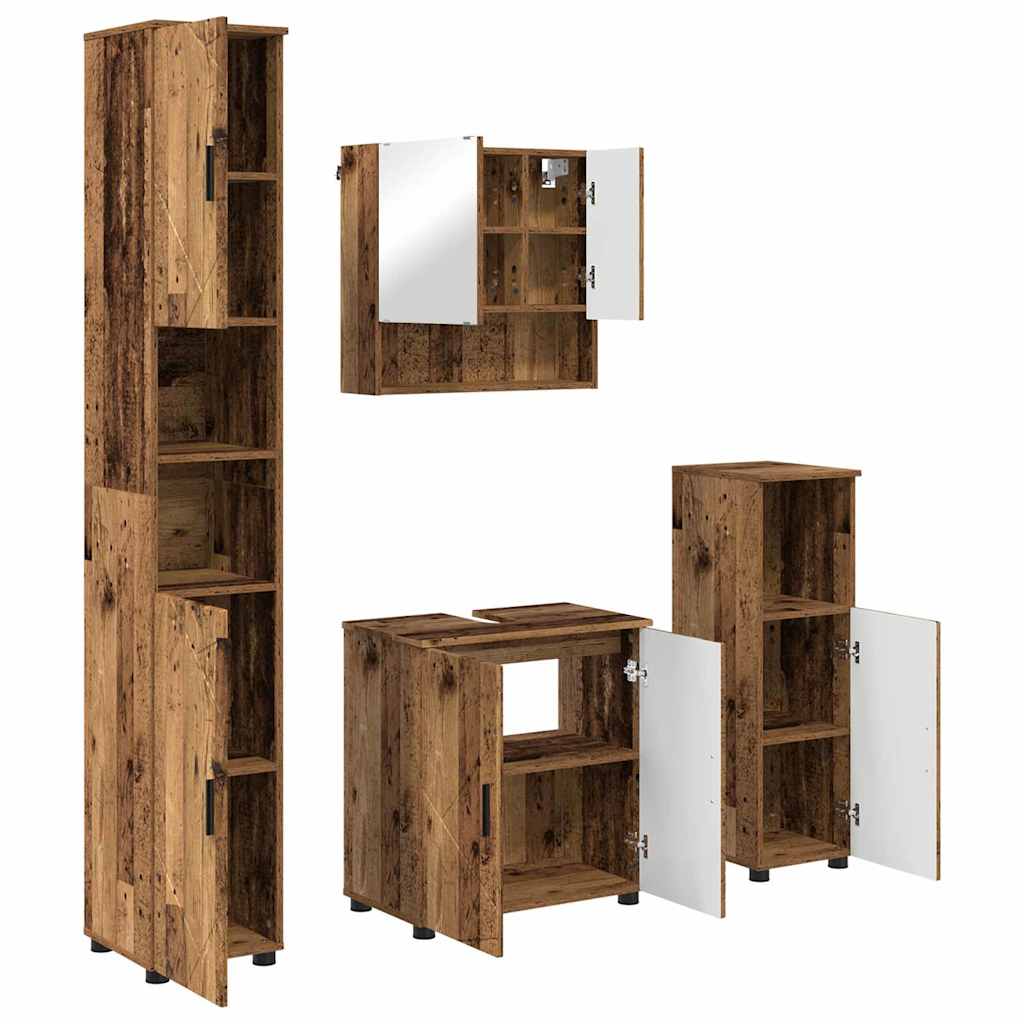 Bathroom Furniture Set 4 pcs 61 x 35 x 64 cm Old wood