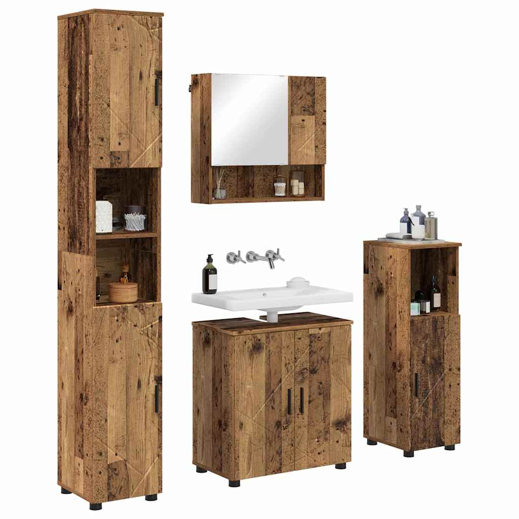 Bathroom Furniture Set 4 pcs 61 x 35 x 64 cm Old wood