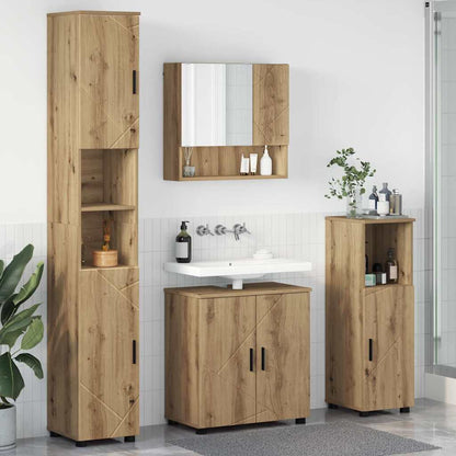 vidaXL Bathroom Furniture Set 4 pcs Artisan Oak 61 x 35 x 64 cm 1