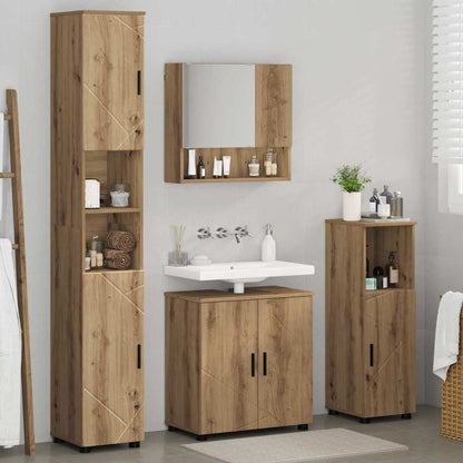 vidaXL Bathroom Furniture Set 4 pcs Artisan Oak 61 x 35 x 64 cm 4