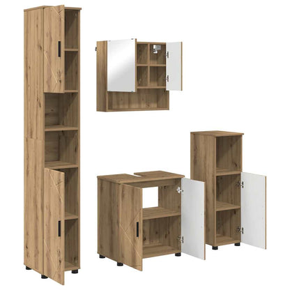 vidaXL Bathroom Furniture Set 4 pcs Artisan Oak 61 x 35 x 64 cm 2