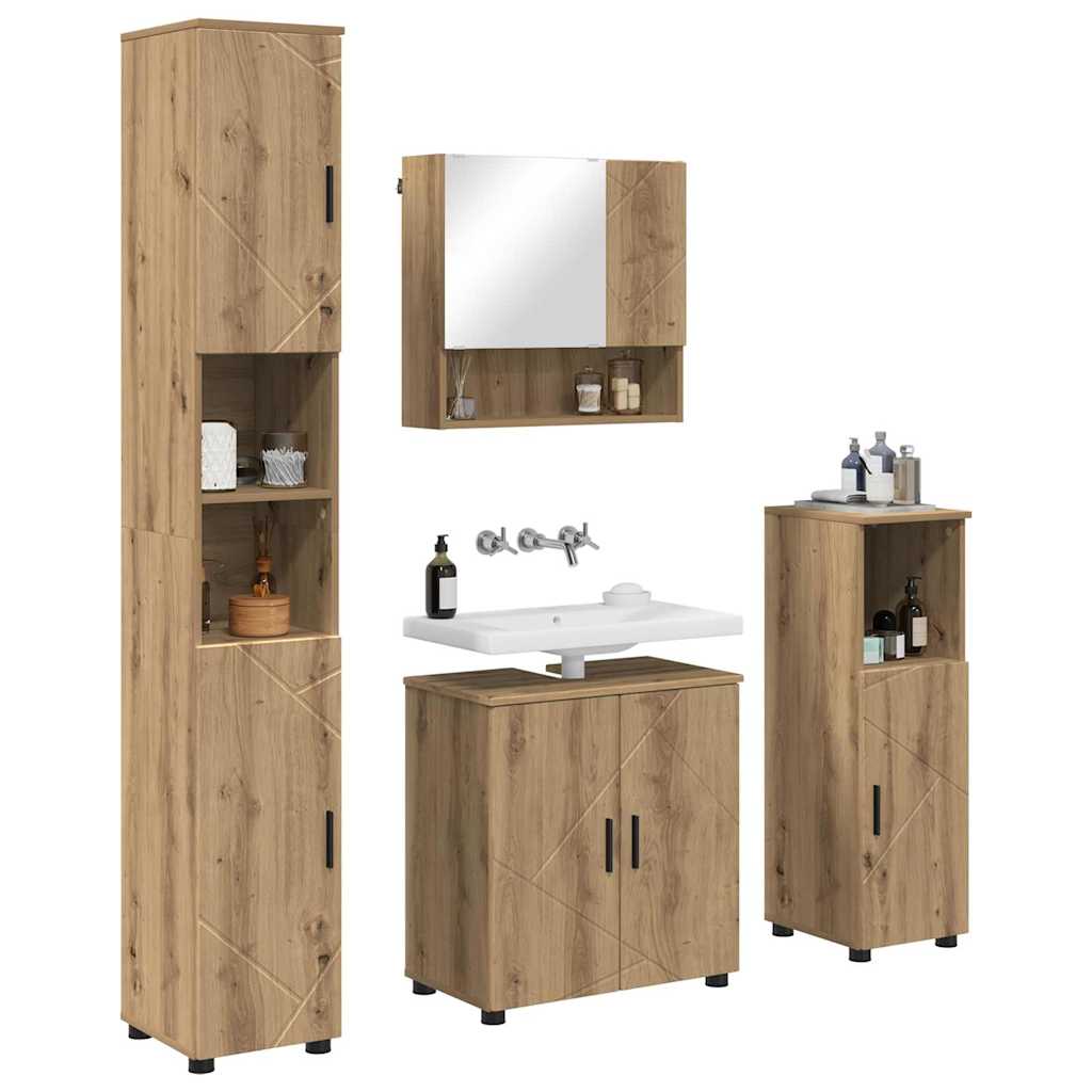 vidaXL Bathroom Furniture Set 4 pcs Artisan Oak 61 x 35 x 64 cm 3