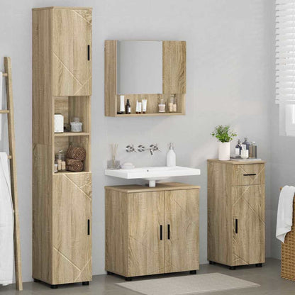 vidaXL Bathroom Furniture Set 4 pcs Sonoma Oak 61 x 35 x 64 cm 4