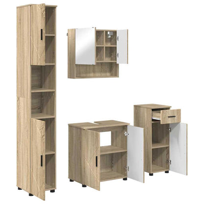 vidaXL Bathroom Furniture Set 4 pcs Sonoma Oak 61 x 35 x 64 cm 2