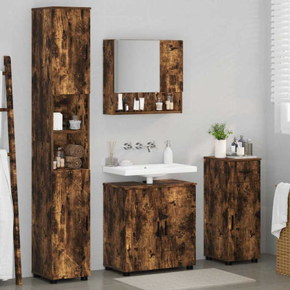 vidaXL Bathroom Furniture Set 4 pcs Smoked Oak 61 x 35 x 64 cm 4
