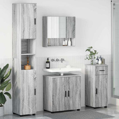vidaXL Bathroom Furniture Set 4 pcs Grey Sonoma 61 x 35 x 64 cm 1