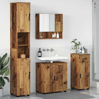 vidaXL Bathroom Furniture Set 4 pcs Old Wood 61 x 35 x 64 cm 1