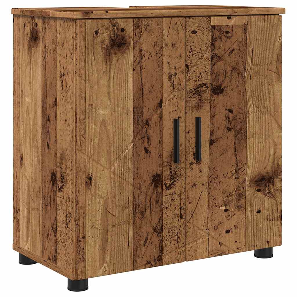 vidaXL Bathroom Furniture Set 4 pcs Old Wood 61 x 35 x 64 cm 5