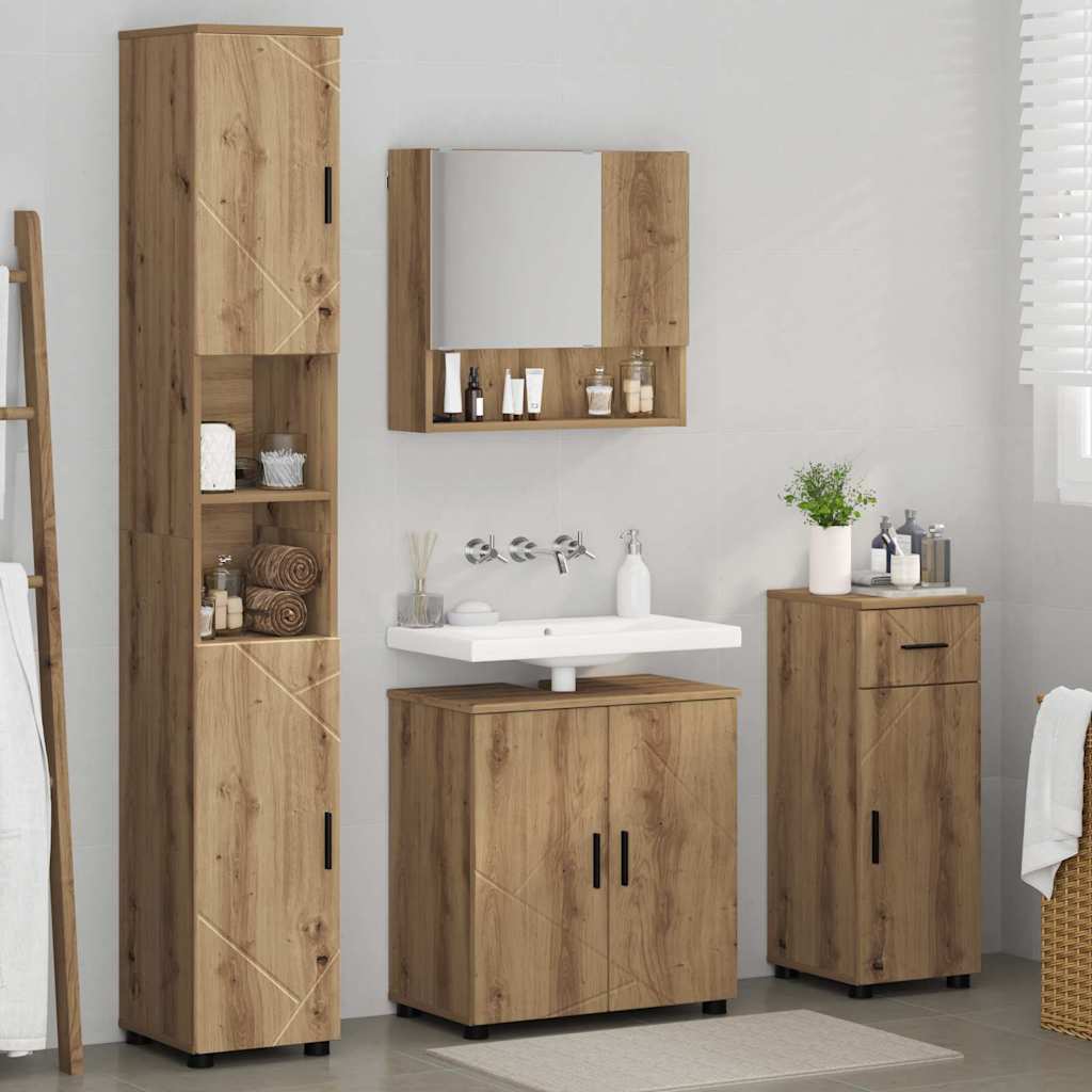 vidaXL Bathroom Furniture Set 4 pcs Artisan Oak 61 x 35 x 64 cm 4