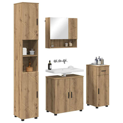vidaXL Bathroom Furniture Set 4 pcs Artisan Oak 61 x 35 x 64 cm 3
