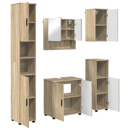 Bathroom Furniture Set 5 pcs 61 x 35 x 64 cm Sonoma oak